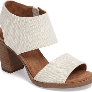 TOMS Majorca Block Heel Sandal | Size 8 | Natural